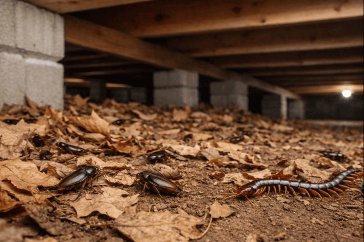 昆虫や小動物（ゴキブリ・ムカデなど）がカリカリ音を出している