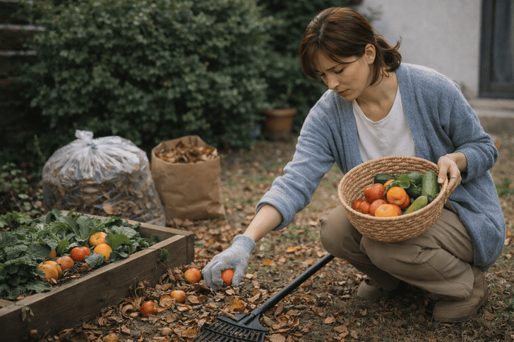 庭やベランダに生ゴミ、ペットフード、果物、落ち葉、家庭菜園の収穫物などがある場合は、できるだけ片付ける