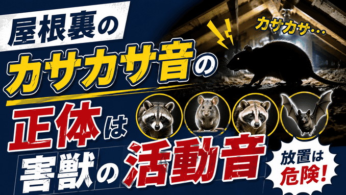 屋根裏のカサカサ音の正体は害獣の活動音