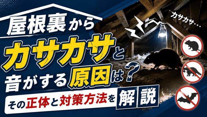 屋根裏からカサカサと音がする原因は？その正体と対策方法を解説