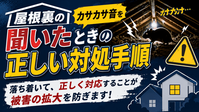 屋根裏のカサカサ音を聞いたときの正しい対処手順
