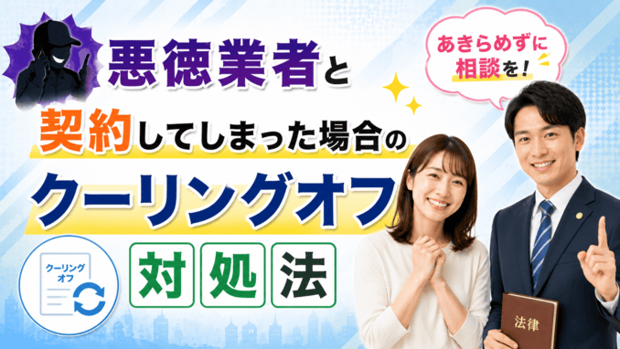 悪徳業者と契約してしまった場合のクーリングオフ対処法