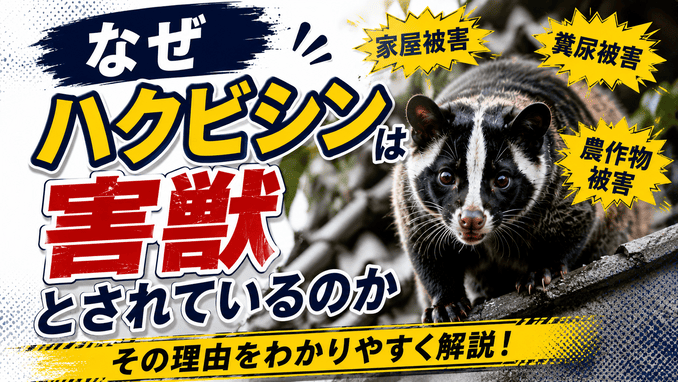 なぜハクビシンは害獣なの？その理由と駆除方法・対策方法を解説