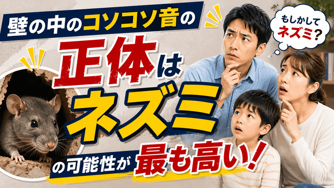 壁の中のコソコソ音の正体はネズミの可能性が最も高い