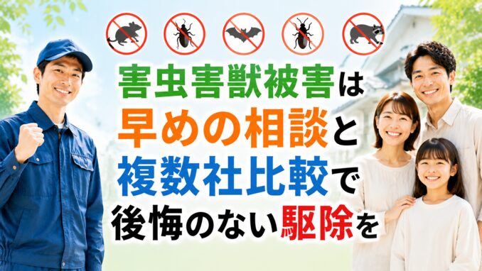 害虫害獣被害は早めの相談と複数社比較で後悔のない駆除を