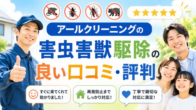アールクリーニングの害虫害獣駆除の良い口コミ・評判
