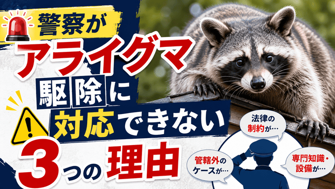 警察がアライグマ駆除に対応できない3つの理由