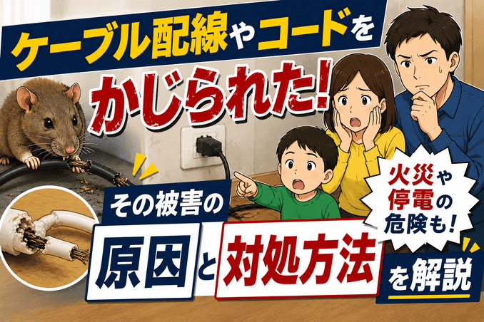 ケーブル配線やコードをかじられた!その被害の原因と対処方法を解説