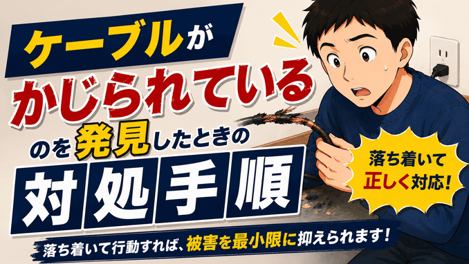 ケーブルがかじられているのを発見したときの対処手順