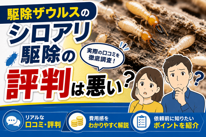 駆除ザウルスのシロアリ駆除の評判は悪い？口コミ・費用感まとめ