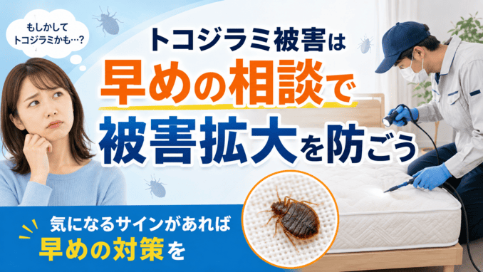 トコジラミ被害は早めの相談で被害拡大を防ごう