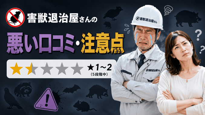 害獣退治屋さんの悪い口コミ・注意点