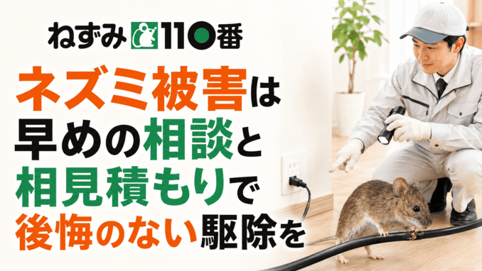 ネズミ被害は早めの相談と相見積もりで後悔のない駆除を