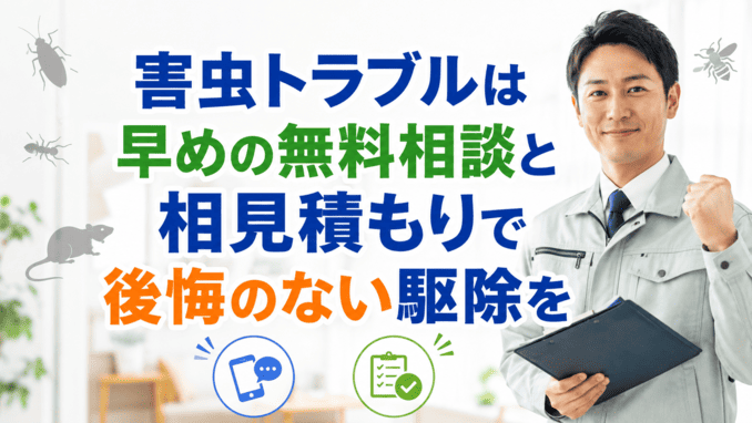 害虫トラブルは早めの無料相談と相見積もりで後悔のない駆除を