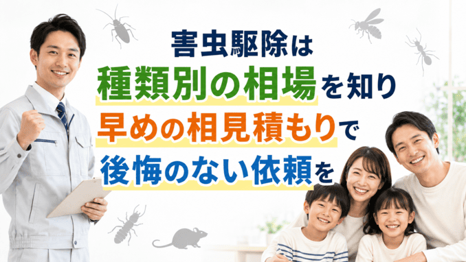 害虫駆除は種類別の相場を知り早めの相見積もりで後悔のない依頼を